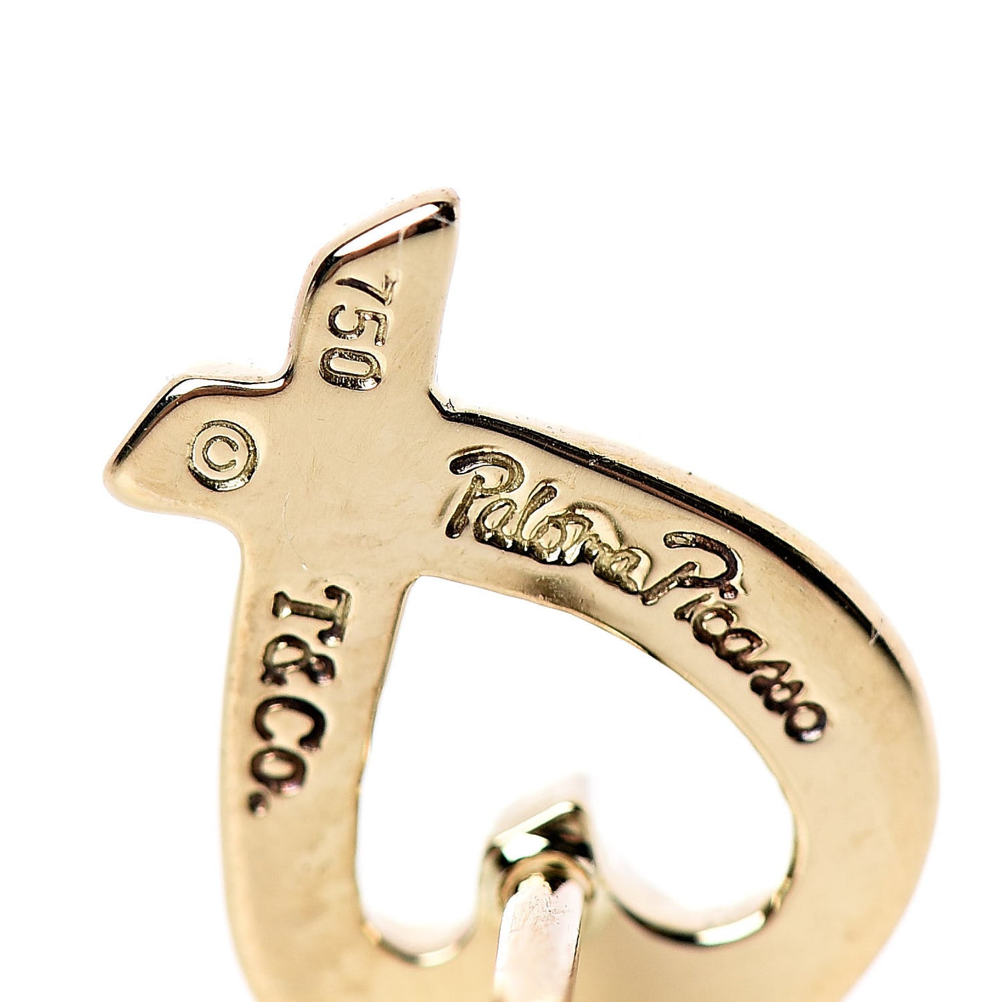 18K Yellow Gold Mini Paloma Picasso Loving Heart Earrings