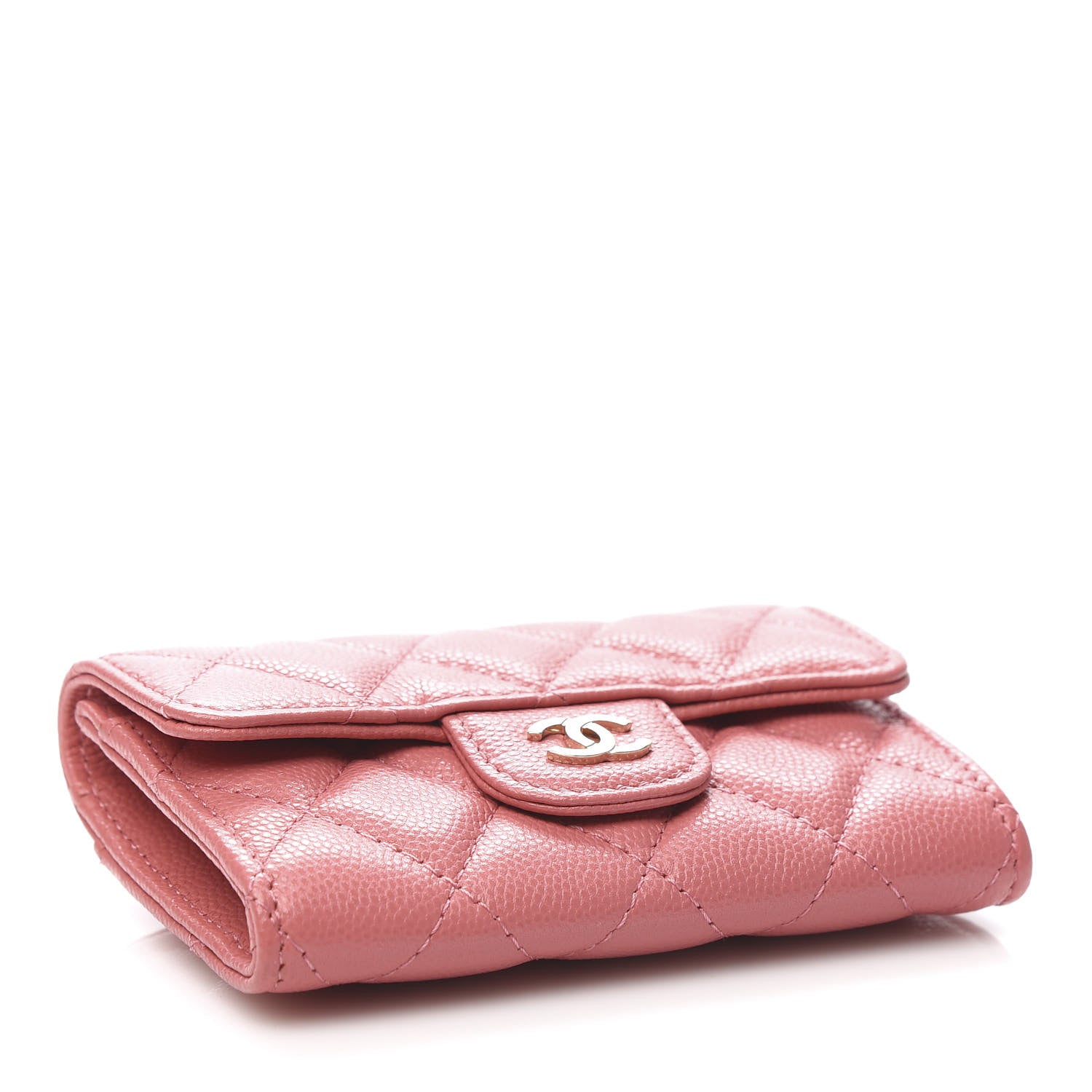 Chanel Caviar Quilted Flap Card Holder Pink 4 of 9