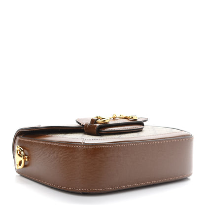 Gucci GG Supreme Monogram Web Mini Horsebit 1955 Shoulder Bag Beige Brown Sugar 4 of 9