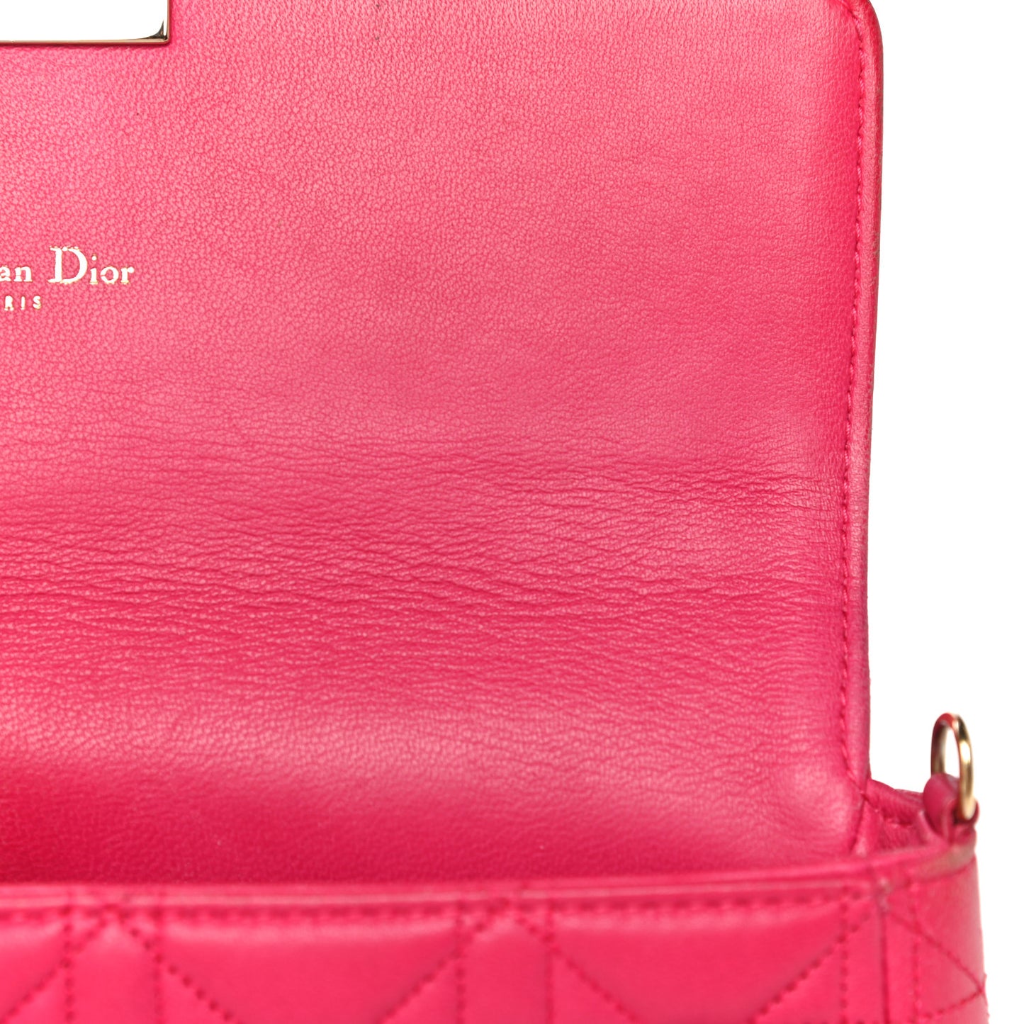 Lambskin Cannage Miss Dior Promenade Pouch Fuchsia
