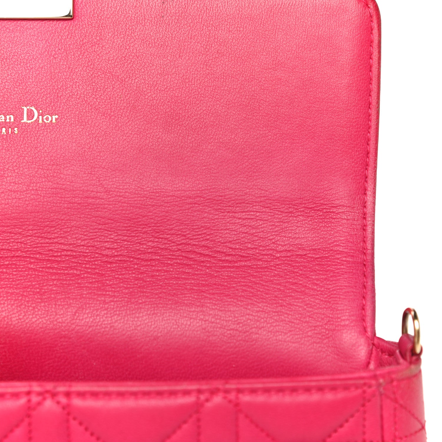 Christian Dior Lambskin Cannage Miss Dior Promenade Pouch Fuchsia 17 of 30