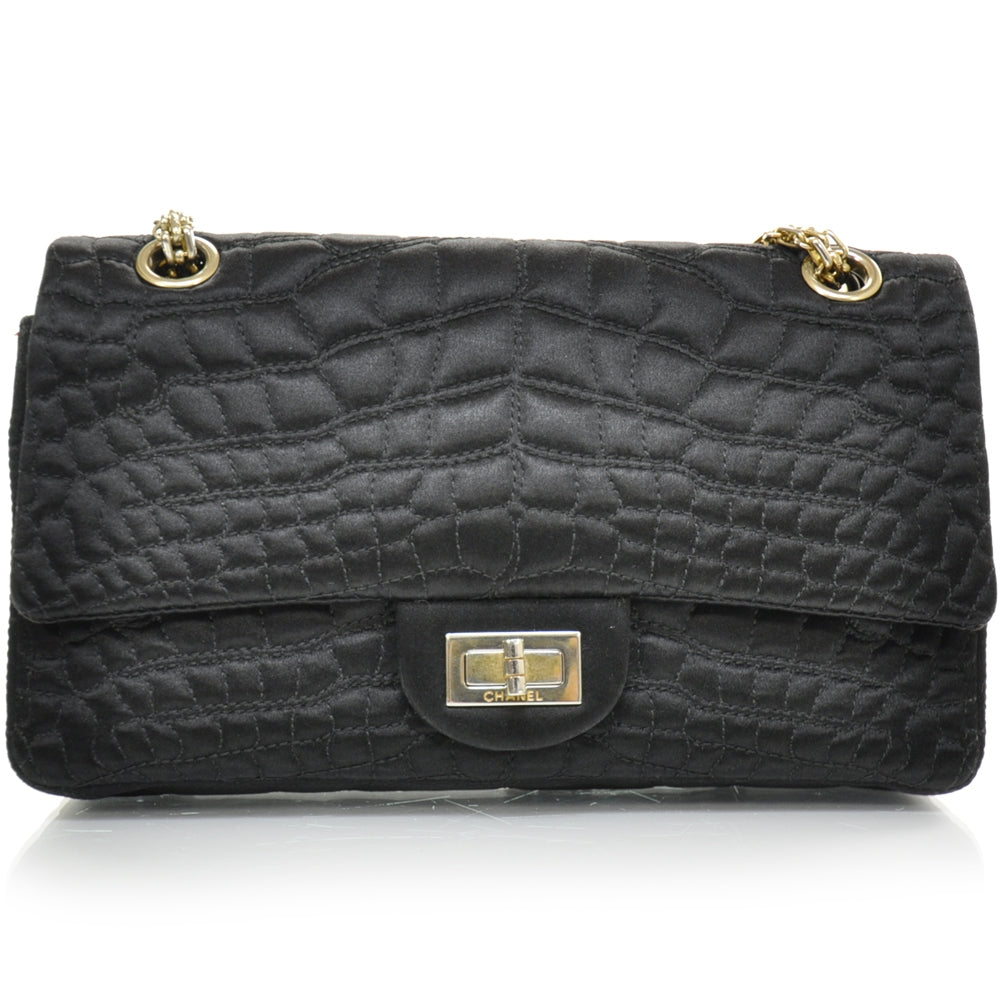 Chanel Satin Croc 2.55 Reissue Flap Black 1 of 11