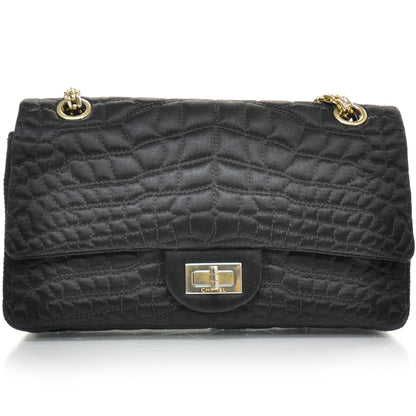 Chanel Satin Croc 2.55 Reissue Flap Black 1 of 11