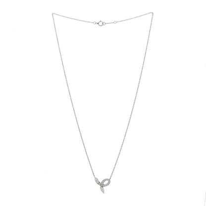 Tiffany Platinum Diamond Victoria Bow Necklace 3 of 5