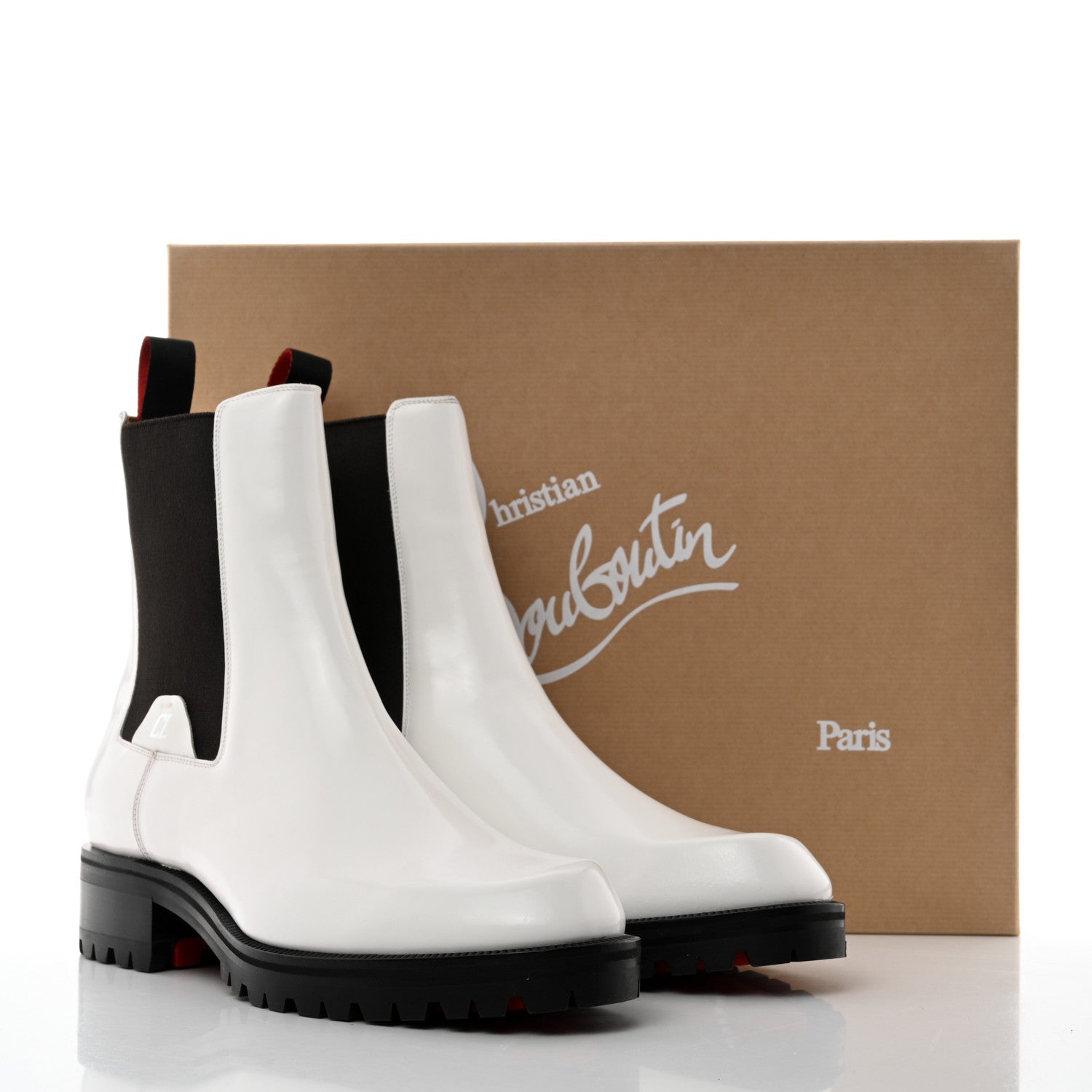 Christian Louboutin Calfskin Abrasivato Motok Flat Boots 40 White 8 of 8