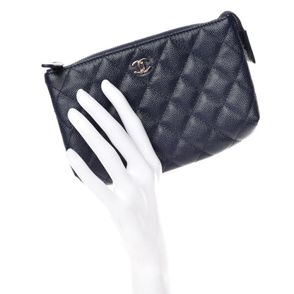 Chanel Caviar Quilted Small Pouch Navy 2 of 10