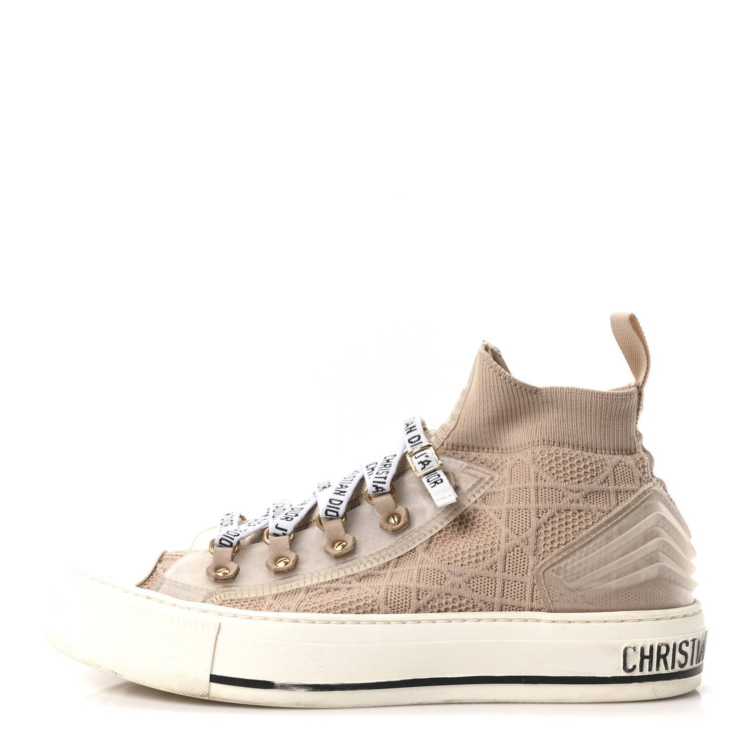 Christian Dior Technical Cannage Womens Walk'n Dior High Top Sneakers 38.5 Nude 1 of 8
