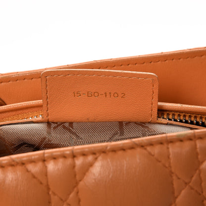 Christian Dior Lambskin Cannage Medium Lady Dior Orange 8 of 20