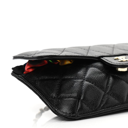 Chanel Caviar Fabric Graffiti Foldable Tote Bag With Chain Black Multicolor 16 of 18