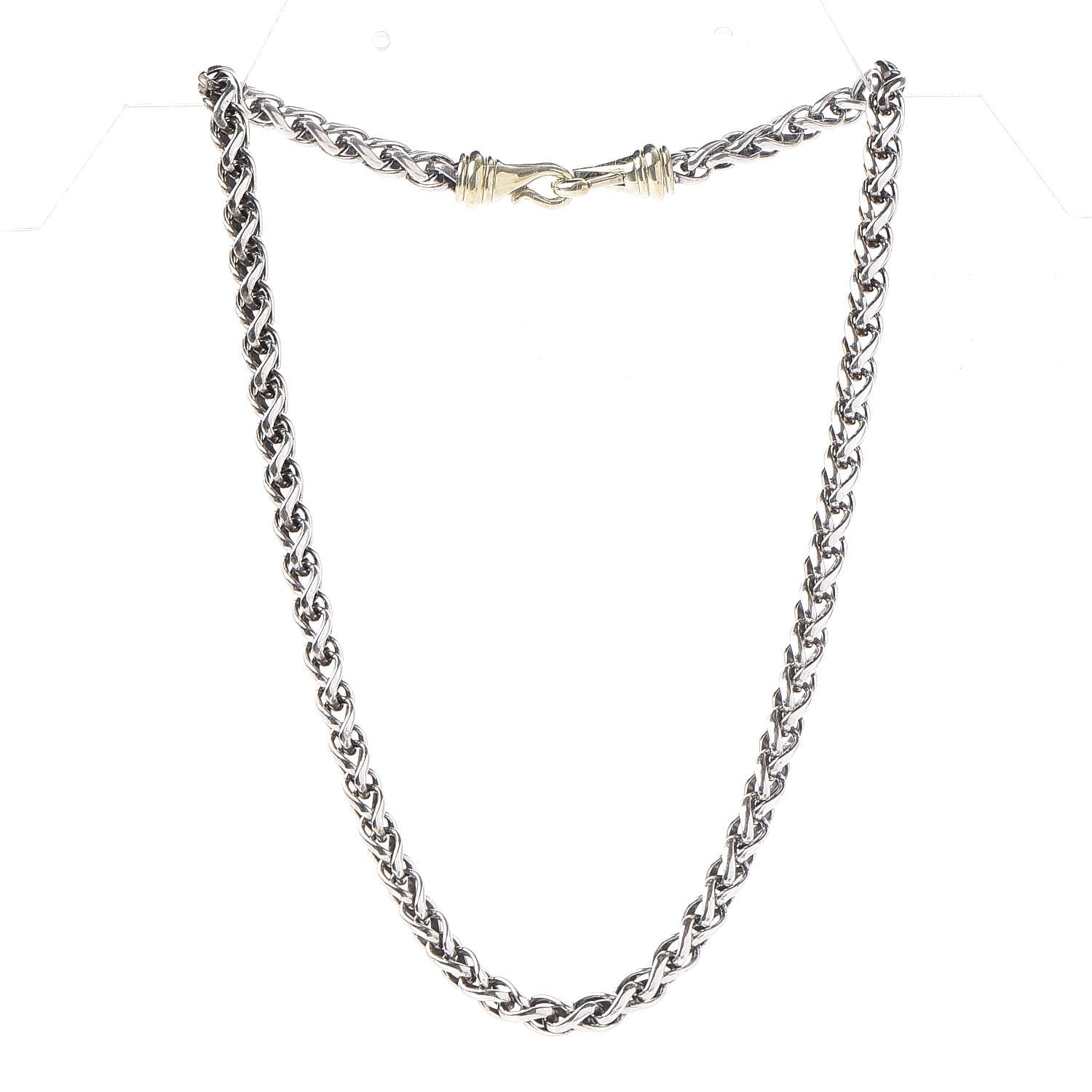 David Yurman Sterling Silver 14K Yellow Gold 6mm Wheat Chain Necklace 3 of 4