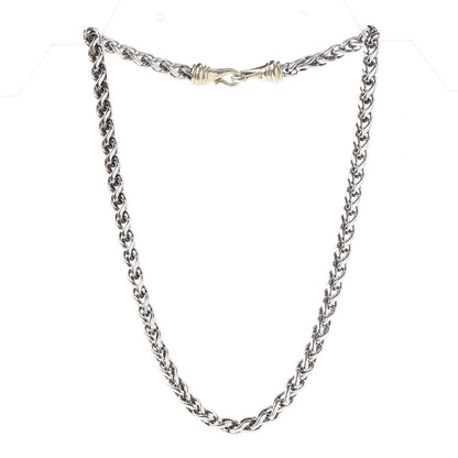 David Yurman Sterling Silver 14K Yellow Gold 6mm Wheat Chain Necklace 3 of 4
