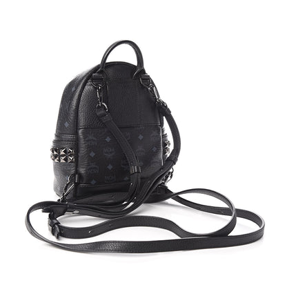 MCM Visetos Side Stud X-Mini Stark Bebe Boo Backpack Black 3 of 9