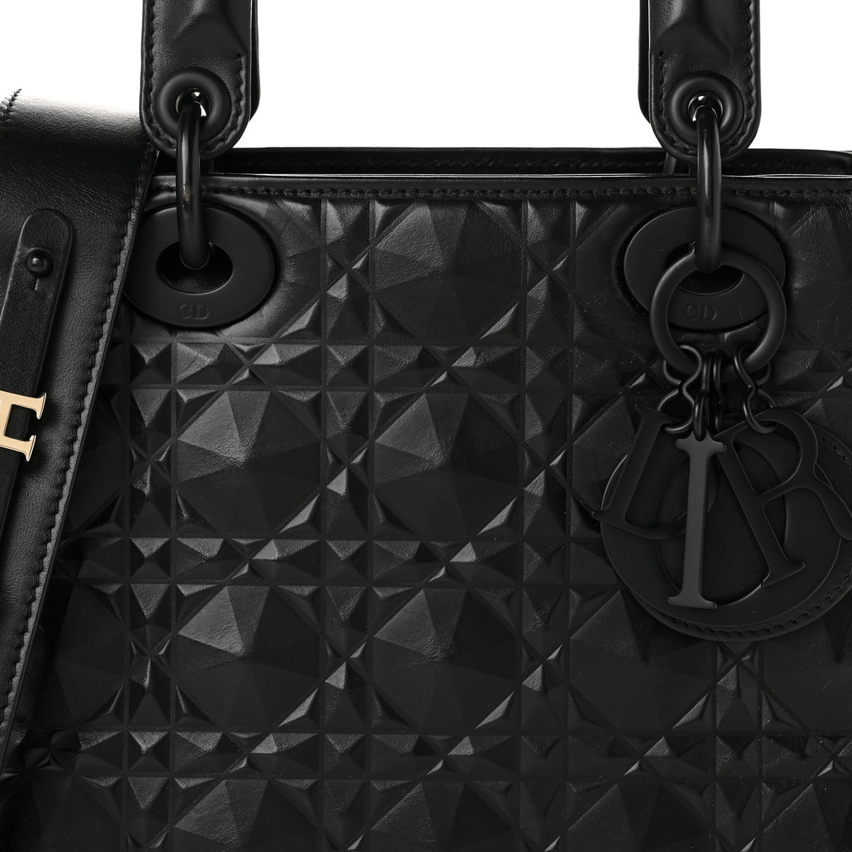 Christian Dior Calfskin Cannage Diamond Small My ABCDior Lady Dior Black 8 of 10