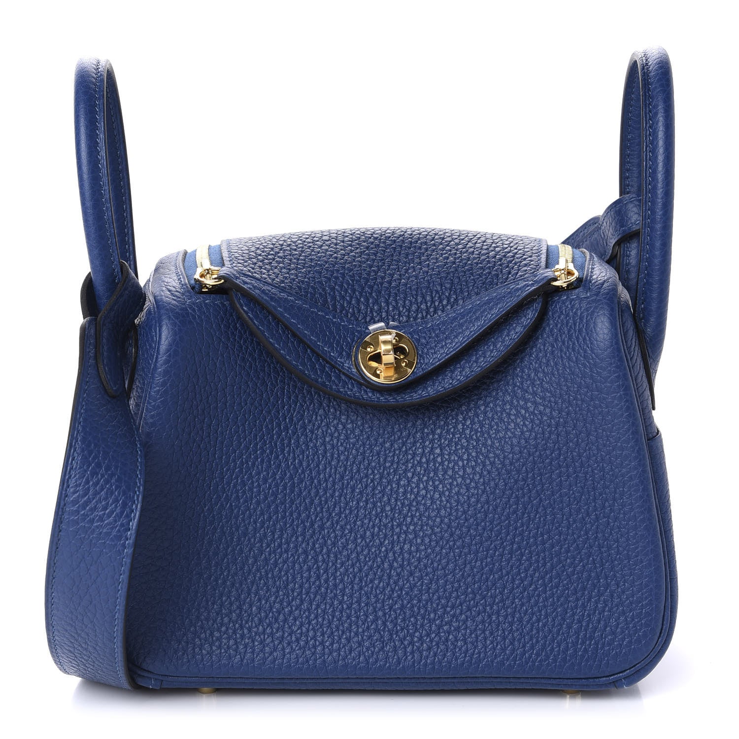 Hermes Taurillon Clemence Mini Lindy 20 Deep Bleu 1 of 12
