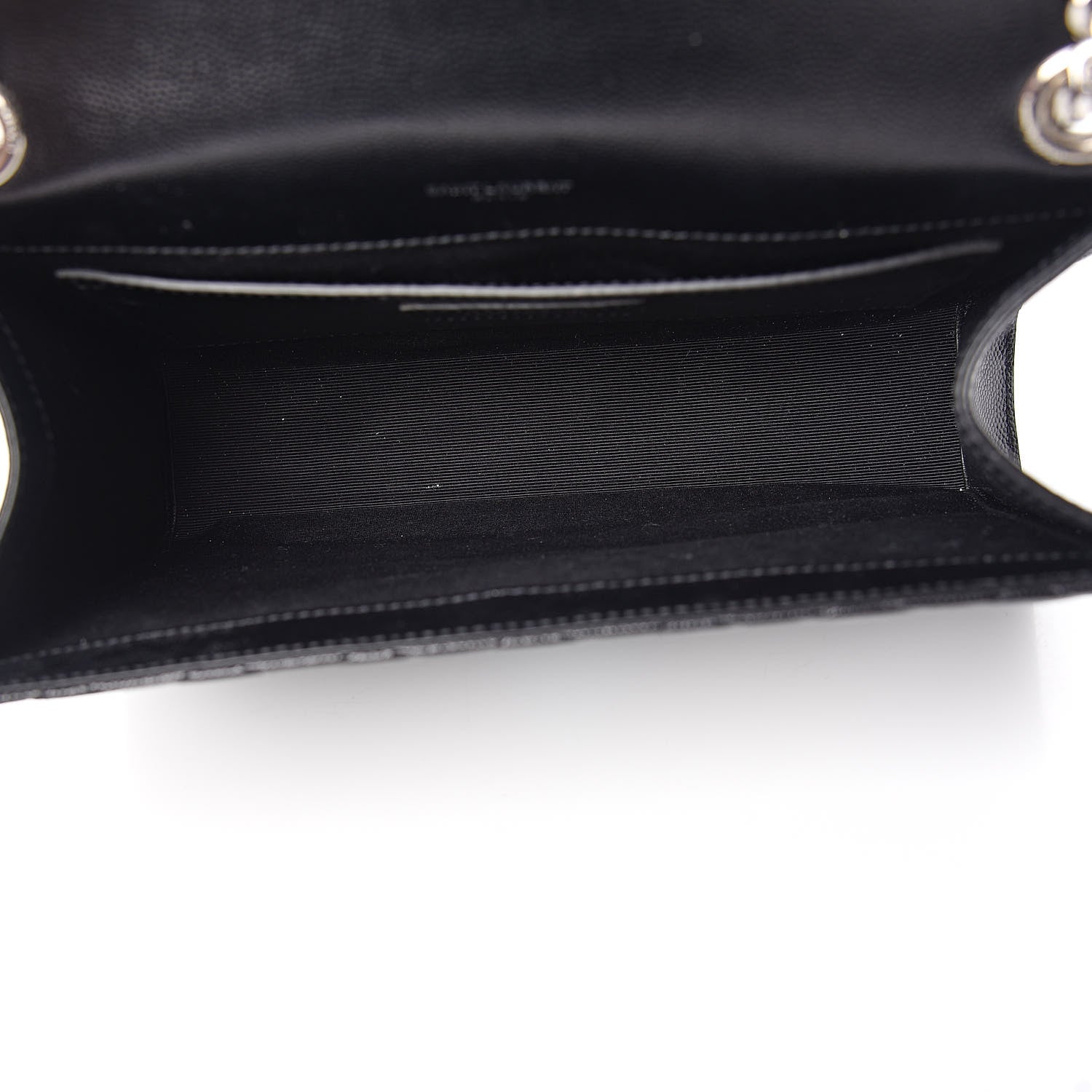 Saint Laurent Grain De Poudre Textured Mixed Matelasse Triquilt Medium Monogram Satchel Black 5 of 9