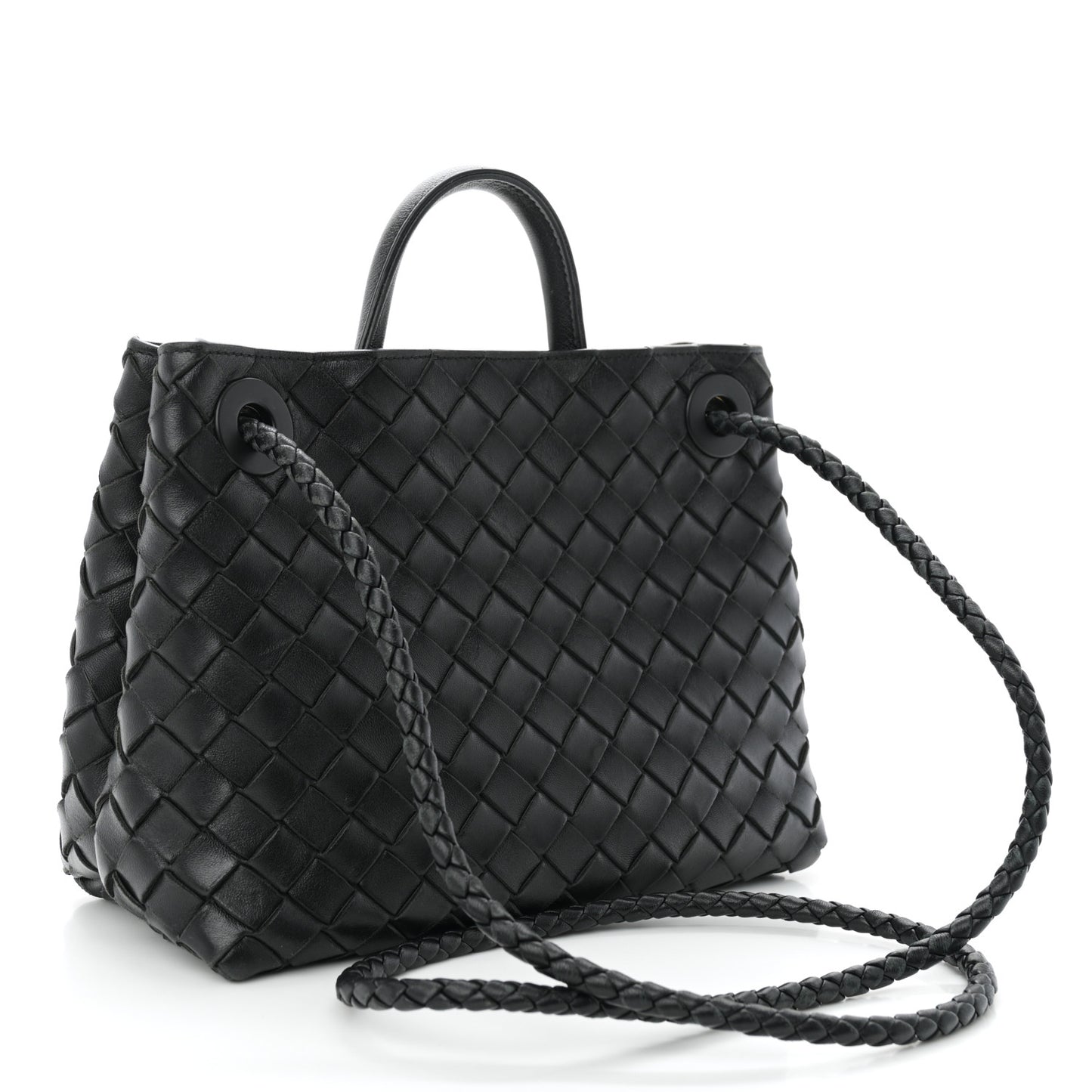 Nappa Intrecciato Small Andiamo Shoulder Bag Black