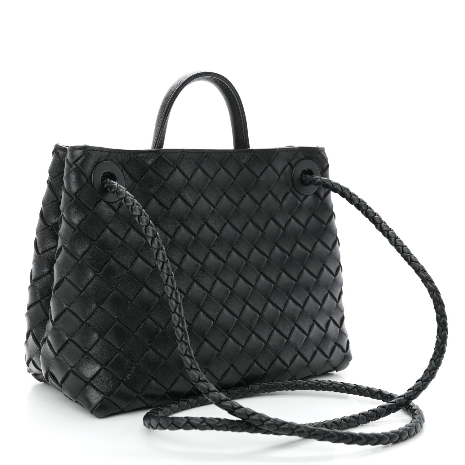 Bottega Veneta Nappa Intrecciato Small Andiamo Shoulder Bag Black 3 of 10