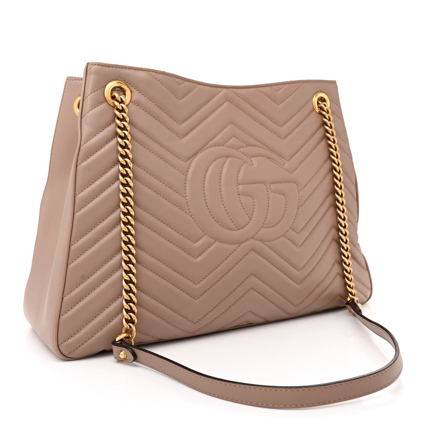 Calfskin Matelasse Medium GG Marmont Shoulder Tote Bag Porcelain Rose