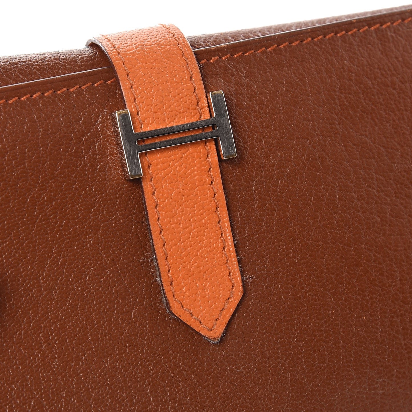 Chevre Mysore Bi Color Bearn Wallet Gold Orange