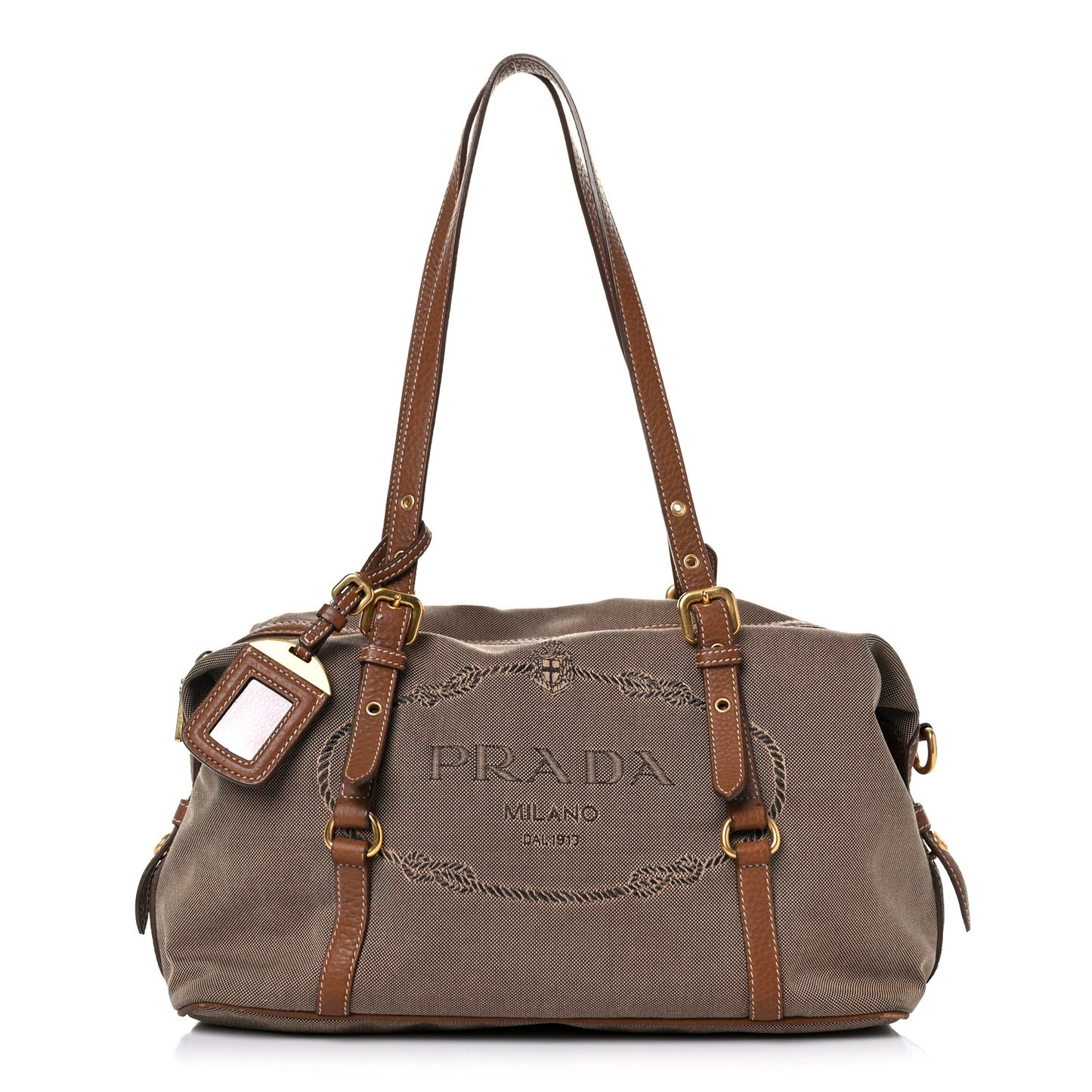 Jacquard Logo Tote Brown