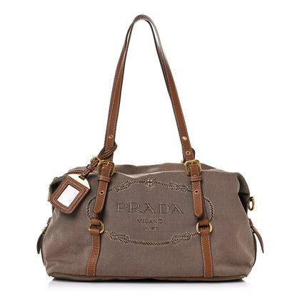 Prada Jacquard Logo Tote Brown 1 of 23