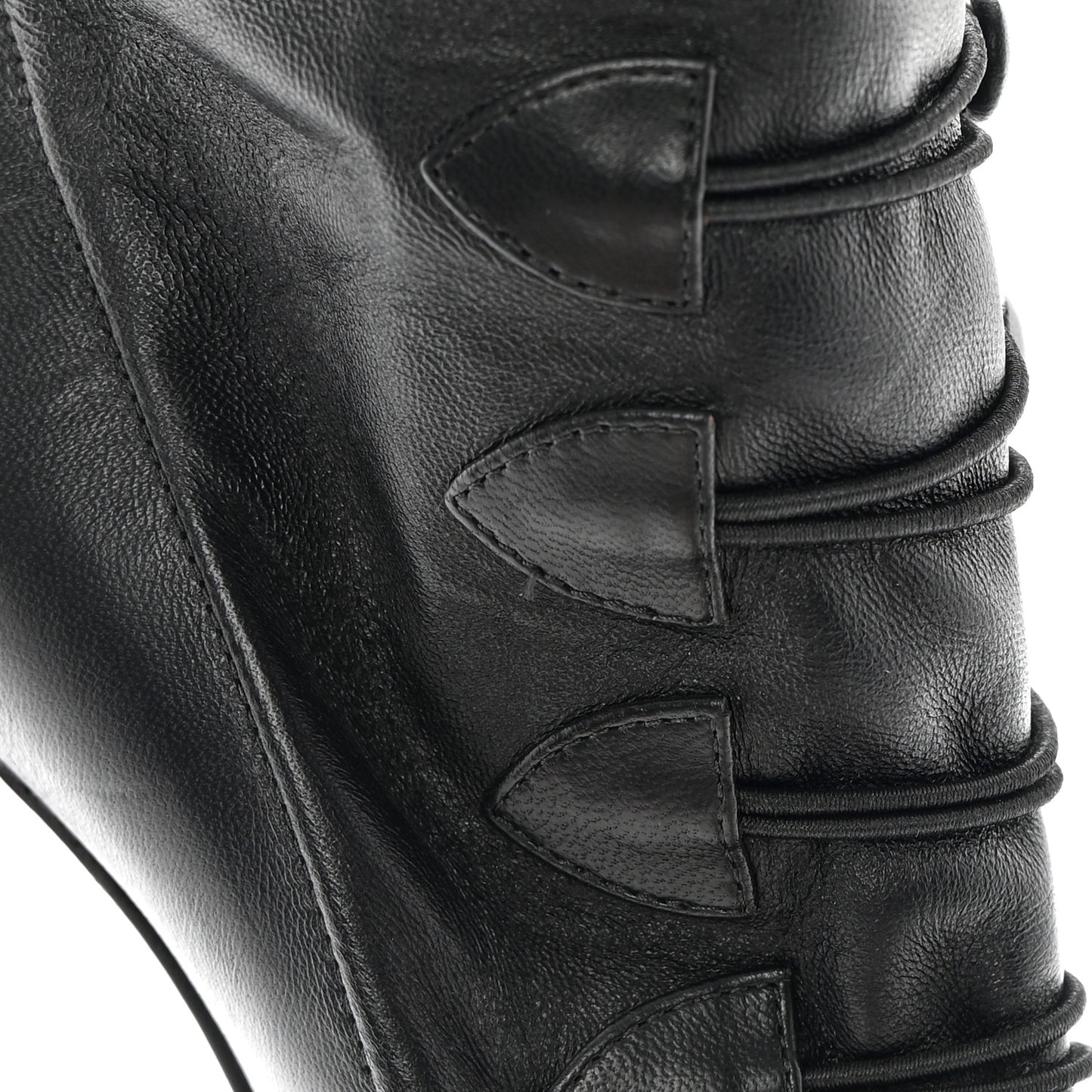 Calfskin French Tutu Button Ankle Boot 38 Black