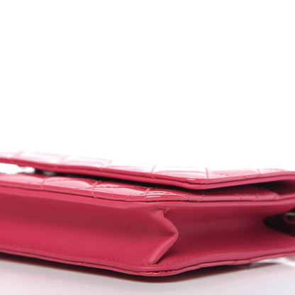 Chanel Patent Quilted Wallet On Chain WOC Fuchsia 7 of 11