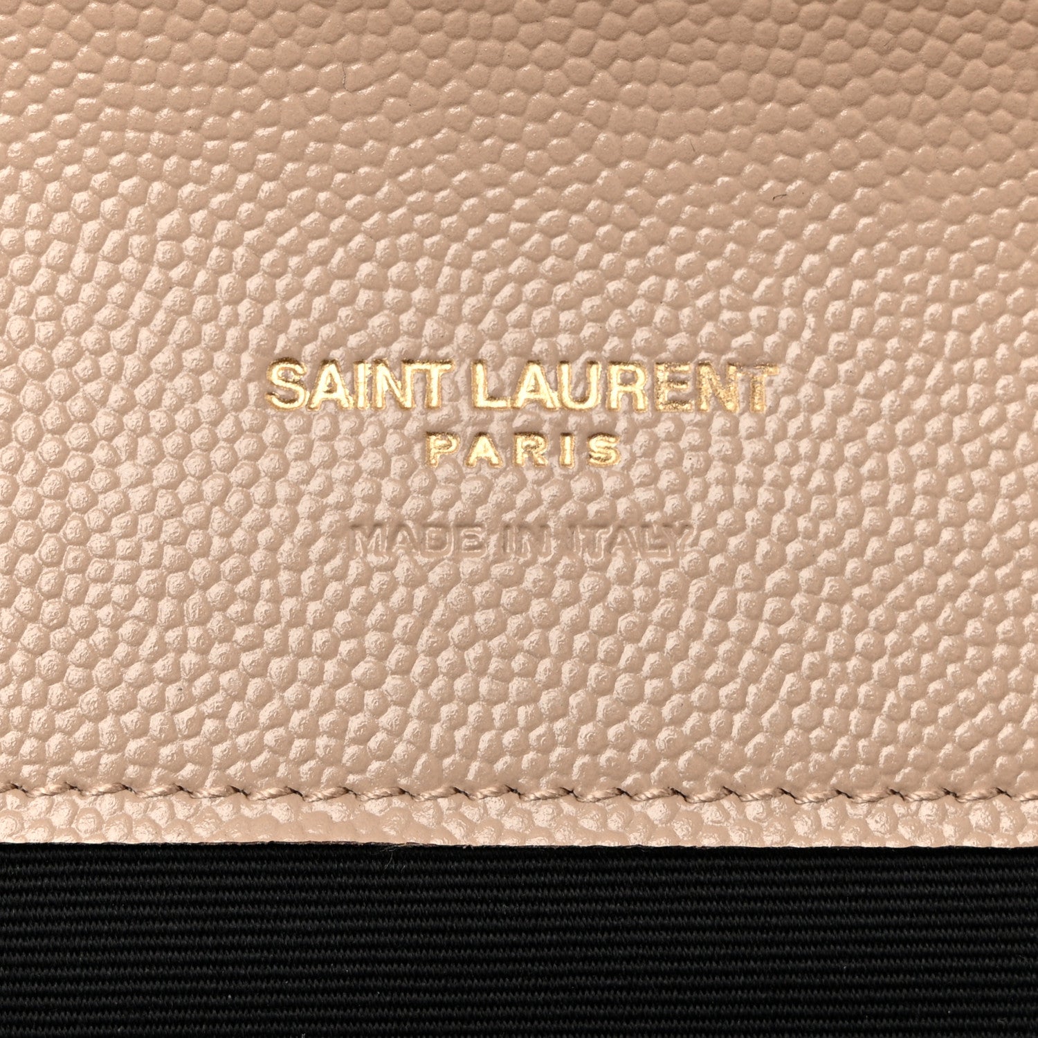 Saint Laurent Grain De Poudre Matelasse Chevron Monogram Envelope Clutch Dark Beige 6 of 8