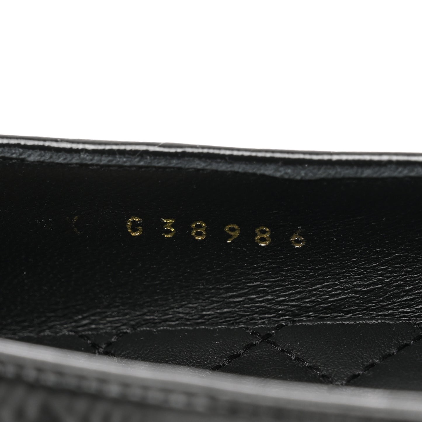Patent Calfskin Cap Toe Ankle Chain Ballerina Flats 38 Black