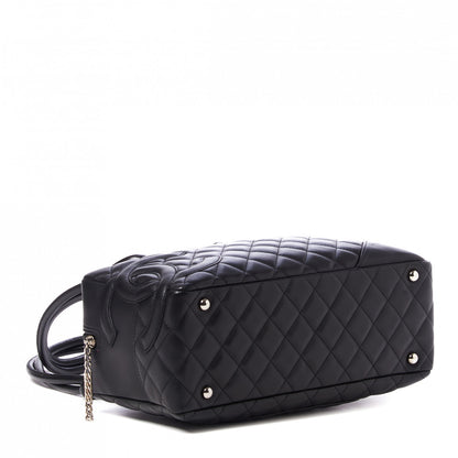 Chanel Calfskin Quilted Large Cambon Bowler Black 4 of 10
