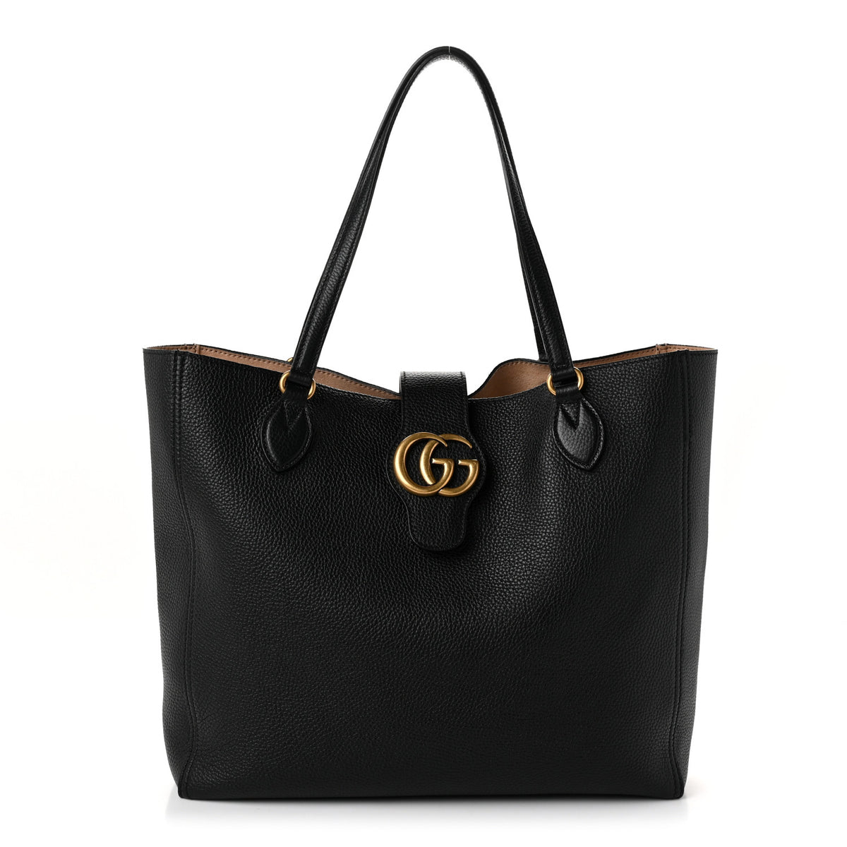 Grained Calfskin Small Dahlia Tote Black