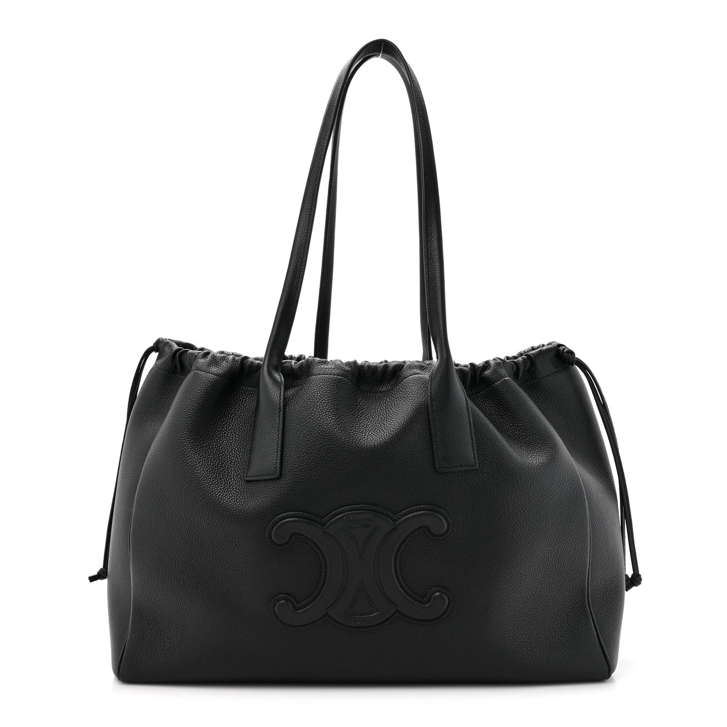 Smooth Calfskin Cuir Triomphe Cabas Drawstring Black