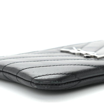 Saint Laurent Calfskin Matelasse Monogram Key Pouch Black 9 of 9