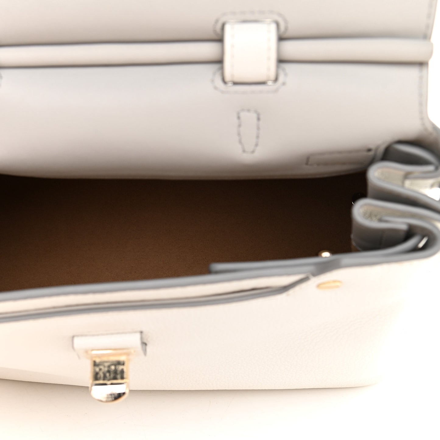 Grained Calfskin Medium Milla Convertible Backpack White Flake