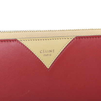 Celine Goatskin Bi-Color Large Zip Around Multifunction Coeur Wallet Nude Red 6 of 13