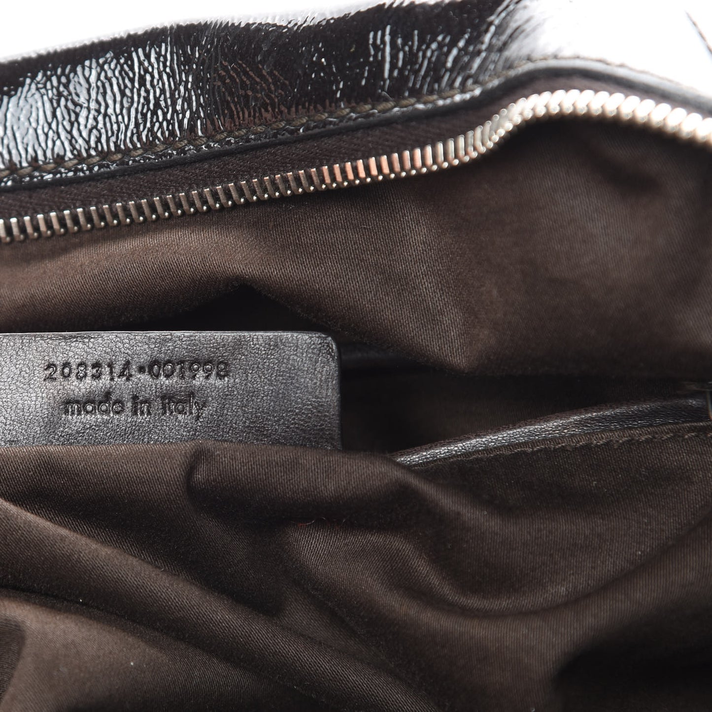 Textured Patent Medium Easy Y Bag Brown