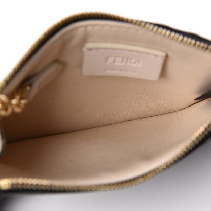 Fendi Cuoio Romano Vitello Grace Key Case Pouch Black Camelia 5 of 8