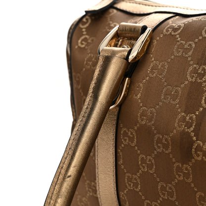 Gucci Satin Monogram Small Abbey Boston Metallic Bronze 13 of 17