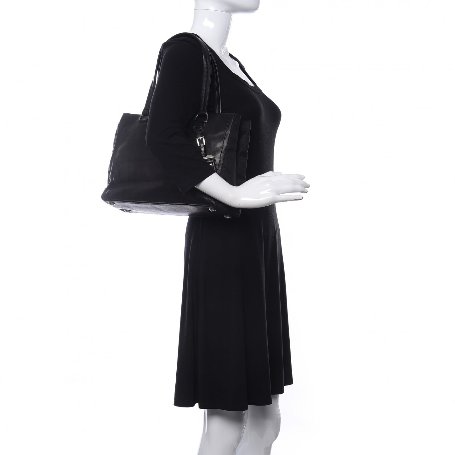 Soft Calf Shopping Tote Black