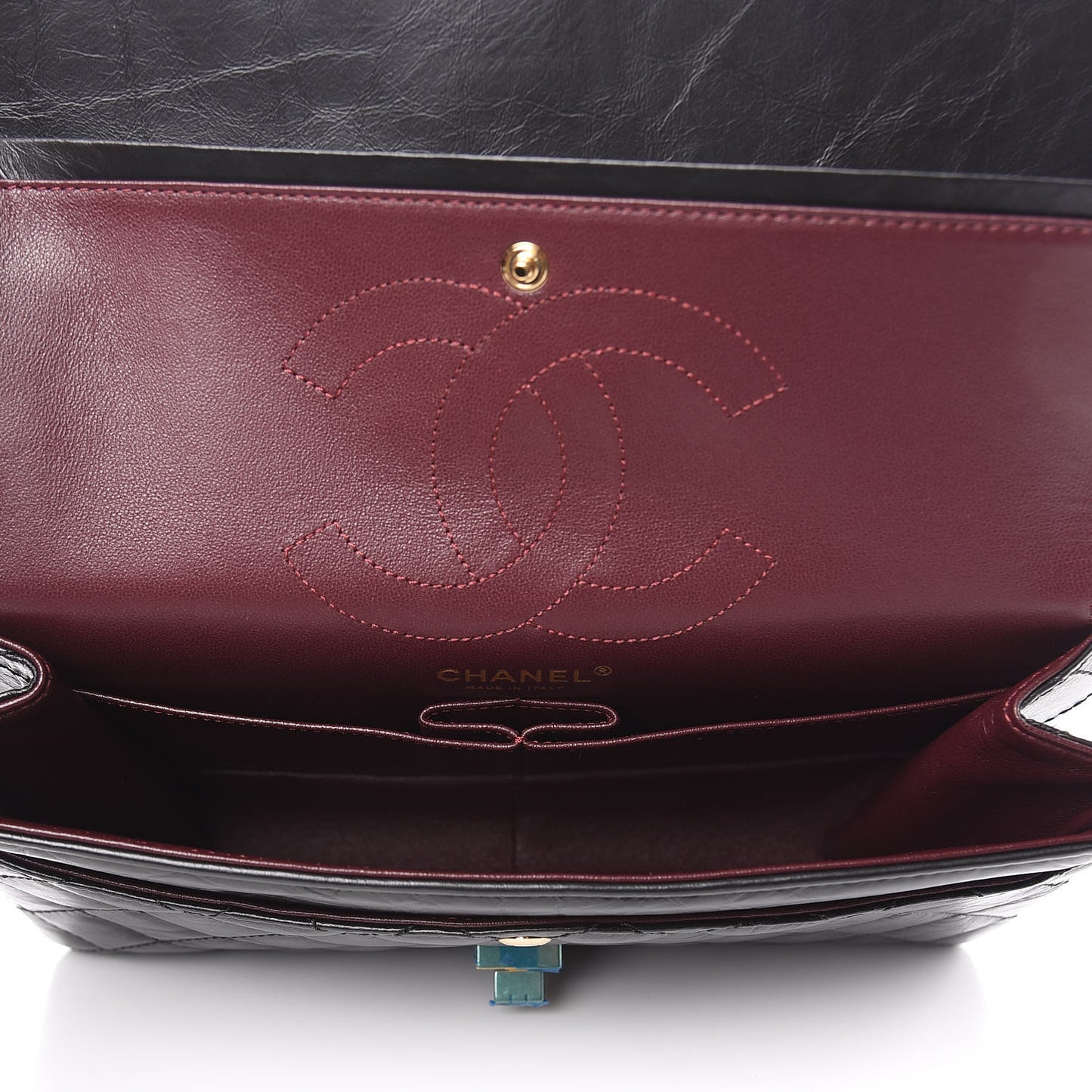 Aged Calfskin Quilted 2.55 Reissue 226 Flap Black