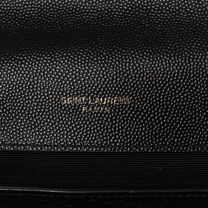 Saint Laurent Grain De Poudre Textured Mixed Matelasse Triquilt Medium Monogram Monochrome Satchel Black 6 of 10