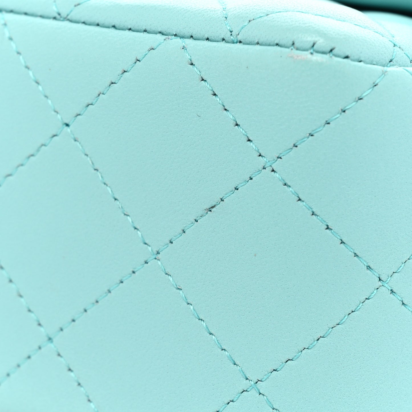 Lambskin Quilted Mini Rectangular Flap Light Blue