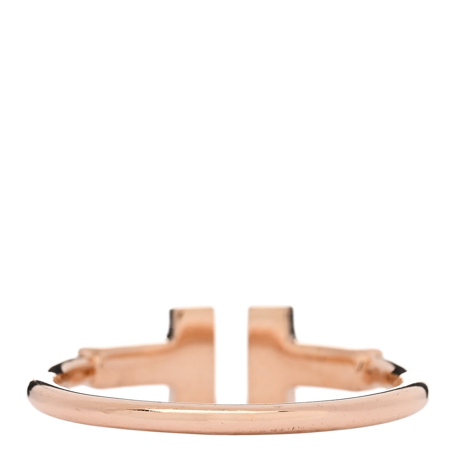 Tiffany 18K Rose Gold Diamond T Wire Ring 54 7 3 of 5