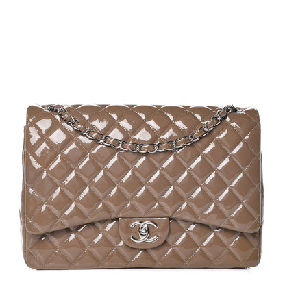 Chanel Patent Calfskin Quilted Maxi Double Flap Grey 1 of 12