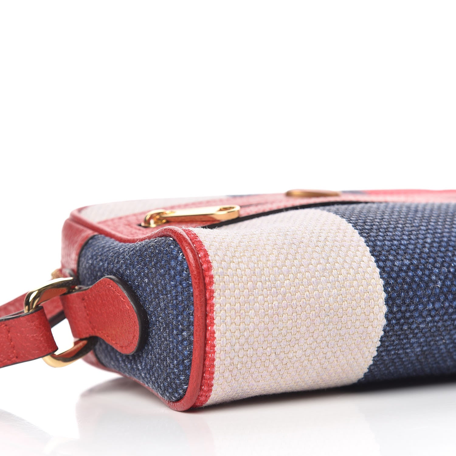 Gucci Canvas Sylvie Stripe Mini Ophidia Camera Bag Mystic White Hibiscus Red Maritime 9 of 10
