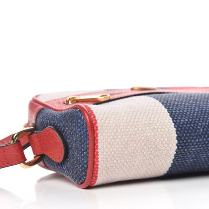 Gucci Canvas Sylvie Stripe Mini Ophidia Camera Bag Mystic White Hibiscus Red Maritime 9 of 10