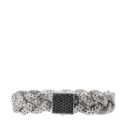 John Hardy Sterling Silver Black Sapphire 15mm Braided Classic Chain Bracelet 1 of 5