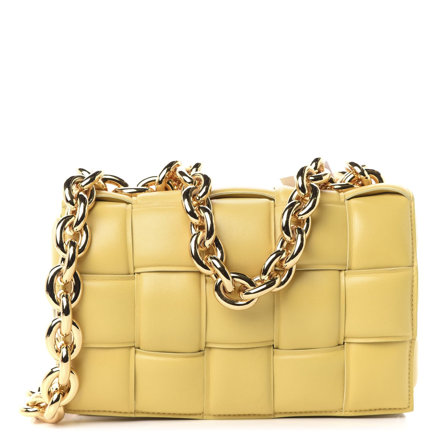 Bottega Veneta Lambskin Maxi Intreccio Padded Chain Cassette Crossbody Bag Corn 1 of 11