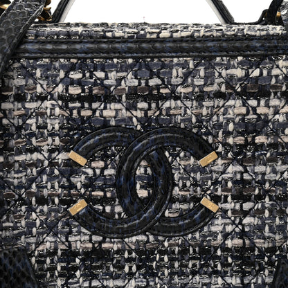 Chanel Tweed Snakeskin Quilted Medium CC Filigree Vanity Case Multicolor 8 of 10