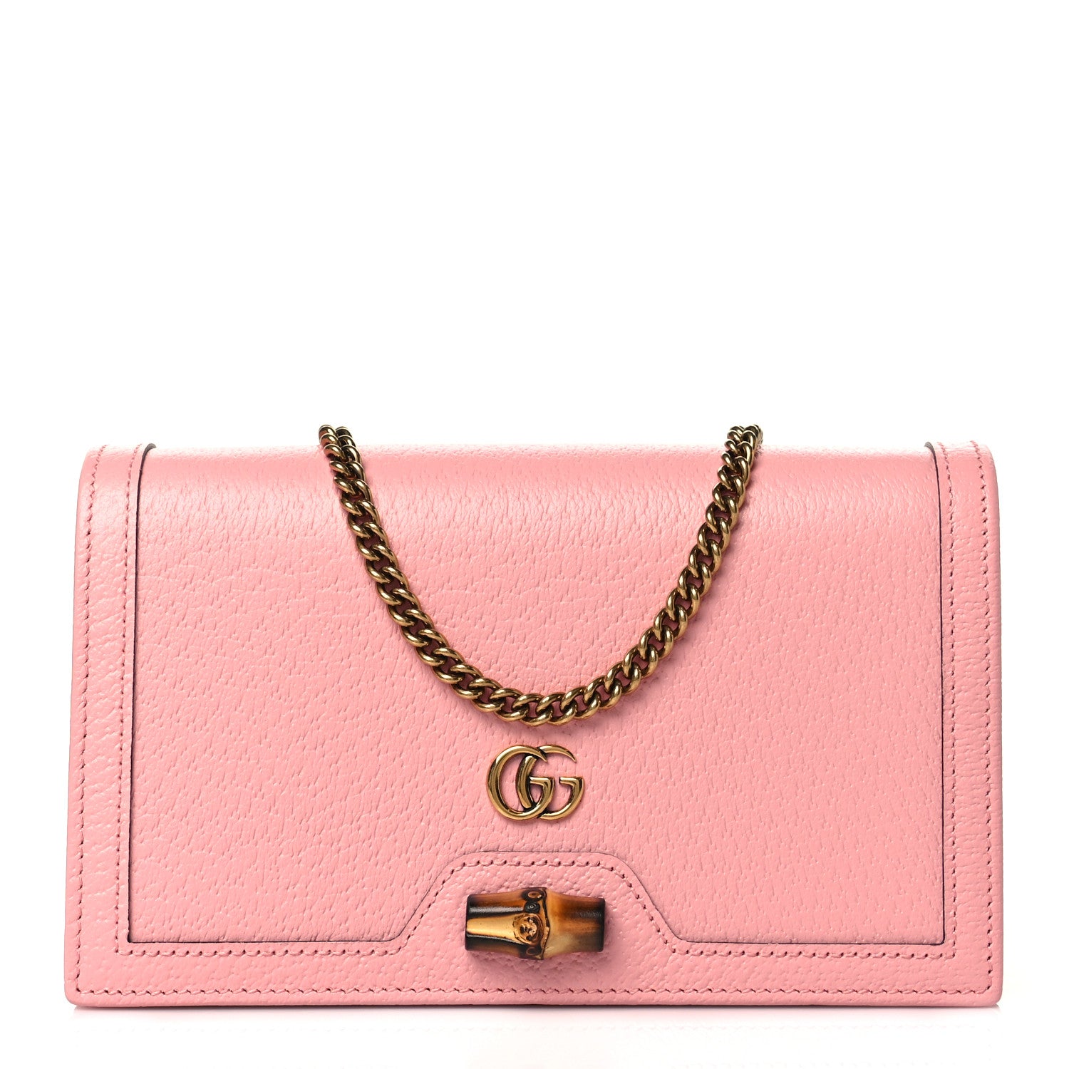 Gucci Textured Dollar Calfskin Mini Diana Chain Bag Wild Rose 1 of 11